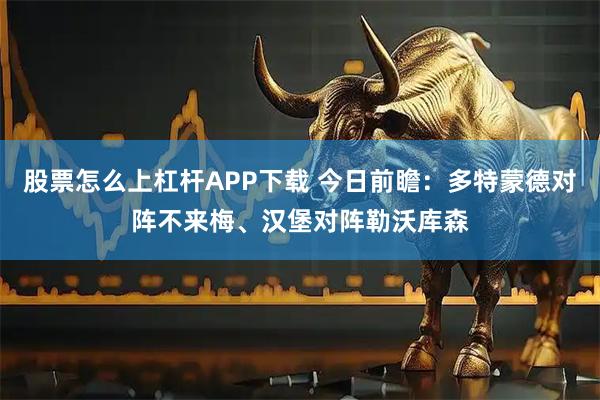 股票怎么上杠杆APP下载 今日前瞻：多特蒙德对阵不来梅、汉堡对阵勒沃库森